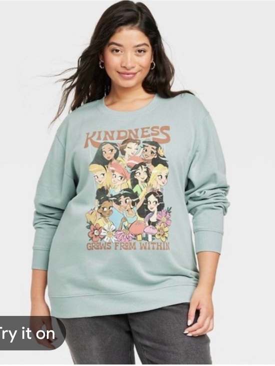 Disney Sweaters - Disney Women's Light Blue 'Kindness Grows From Within' Graphic Sweater